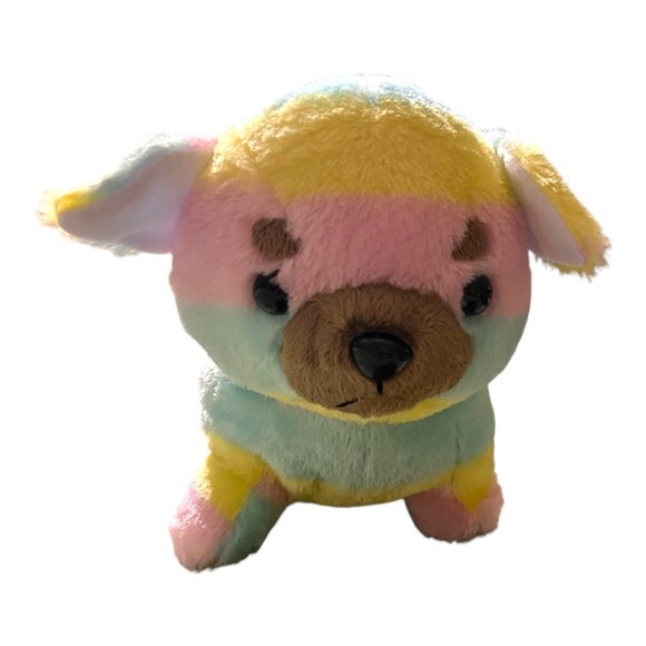 13 inch Amuse Mameshiba San Kyodai Rainbow Shiba Inu Bulldog Plush (Preowned) - Picture 2 of 8